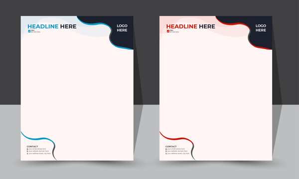 High-Quality Vector Letterhead Template for Distinctive Branding and Professional Stationery Sets, Customizable Letterhead.