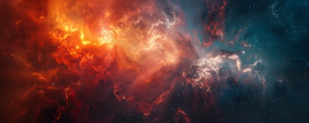 Abstract nebula with vibrant gases, 4K hyperrealistic photo