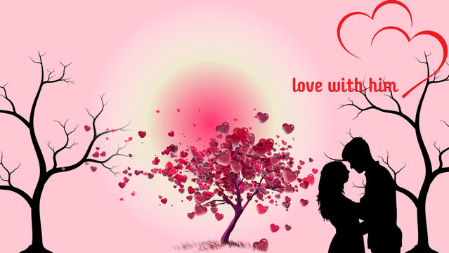silhouette of a couple kissing..desktop wellpaper