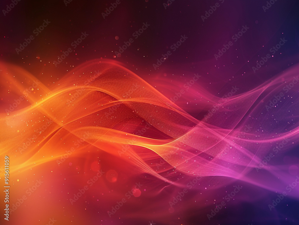 Poster vibrant abstract wave patterns blend warm colors in a dynamic display of light and motion