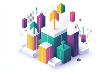 Modern abstract geometric shapes in growth and business design