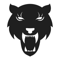 Tiger Font Face Logo Minimalist Silhouette Vector