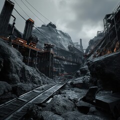 Naklejka premium train in the mountains