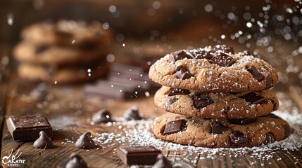 A delightful display of delicious cookies with chocolate chips,