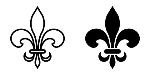 ofvs687 OutlineFilledVectorSign ofvs - fleur de lis vector icon . heraldic sign . isolated transparent . outline and filled version . AI 10 / EPS / PNG . g12033