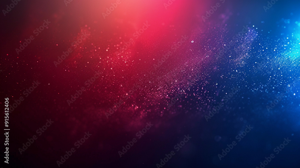 Poster colorful abstract texture with red and blue particles illuminated in a mystical atmosphere
