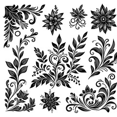 Fototapeta premium Beautiful vector graphic floral pattern design 