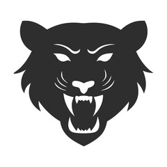Tiger Font Face Logo Minimalist Silhouette Vector