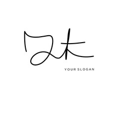 Zt Initial signature logo vector design