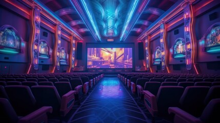 Fototapeta premium Neon Lights Cinema Experience