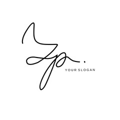 Zp Initial signature logo vector design
