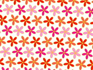 Colorful flowers seamless pattern on white background