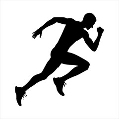 Man running silhouette icon vector illustration design on white background.