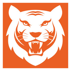 Tiger Font Face Logo Minimalist Silhouette Vector