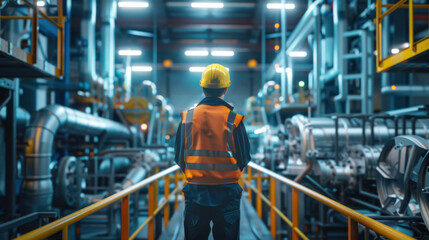 Fototapeta premium AI-enhanced industrial safety systems