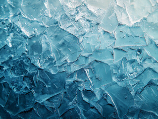 Obraz premium Close-up of shattered ice pieces under soft lighting in a frozen landscape