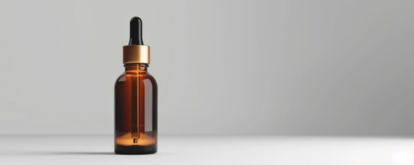 Bottle of luxury hair serum on white background, 4K hyperrealistic photo