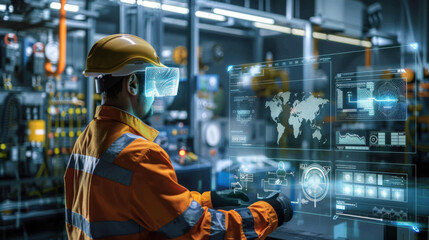 Fototapeta premium AI-enhanced industrial safety systems