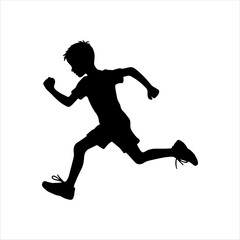 Kid running silhouette icon vector illustration design on white background.