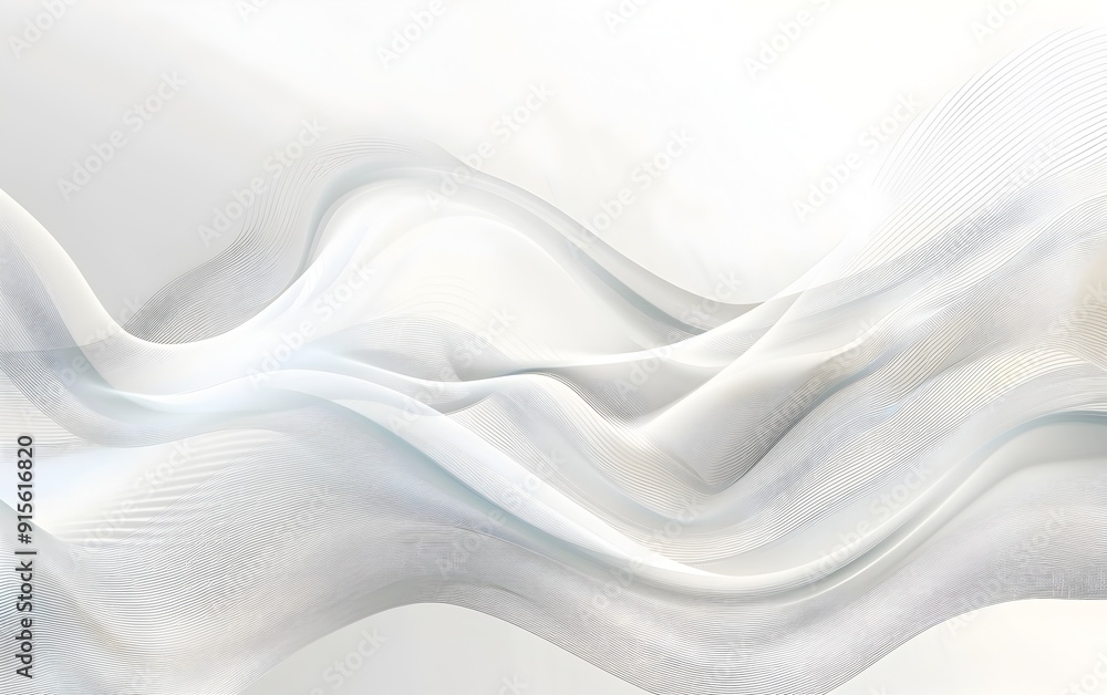 Poster abstract white background with wave vector line art for design banner, website header and presentati