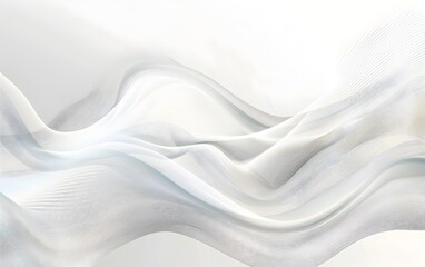 Fototapeta premium Abstract white background with wave vector line art for design banner, website header and presentation. Vector illustration. Simple light grey soft wavy lines background with copy space 