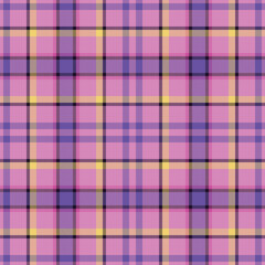 Plaid seamless pattern. Check fabric texture. Vector textile print.