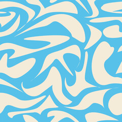 Fototapeta premium Seamless abstract hand-drawn pattern, waves background. Vector illustration.
