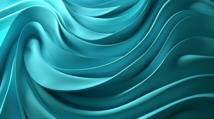 Abstract Teal Background with Flowing Movement, Generative AI Illustration