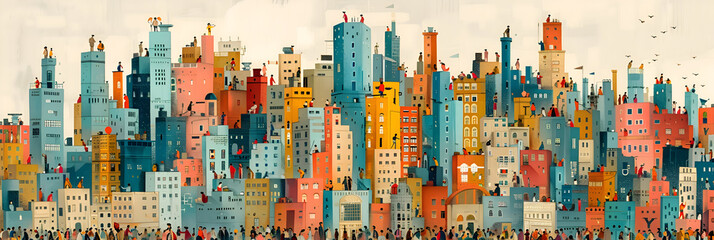 Visualize a scene of a multilingual community, where people switch between languages fluidly in their daily interactions