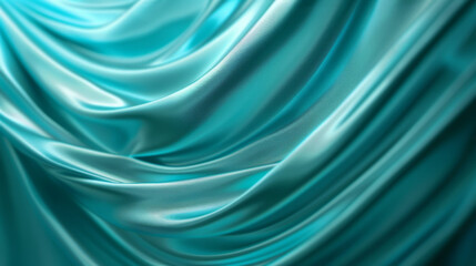 Abstract Teal Background with Flowing Movement, Generative AI Illustration