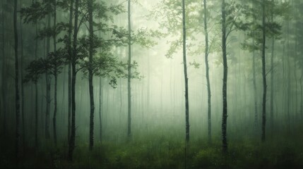 Colorful Floral Design With Abstract Plants on a Soft Blue Background