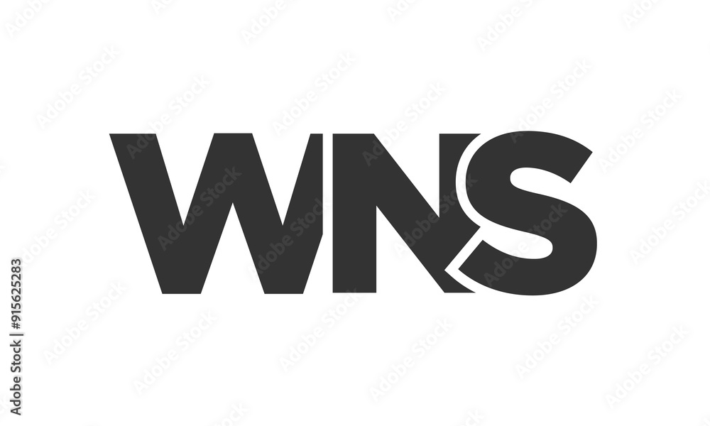 Poster wns logo design template with strong and modern bold text. initial based vector logotype featuring s