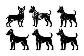 Dog Icon Vector Line Art Silhouette, Minimalist Canine Outline Illustration