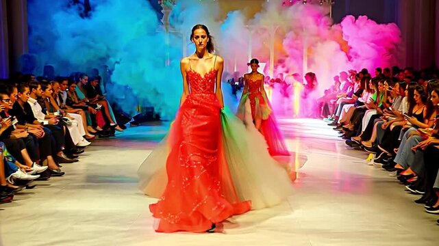a television broadcast of a catwalk or fashion show