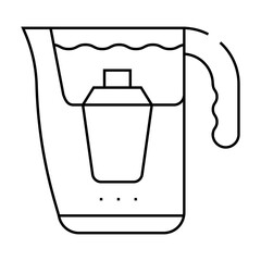 filtering pot line icon vector. filtering pot sign. isolated contour symbol black illustration