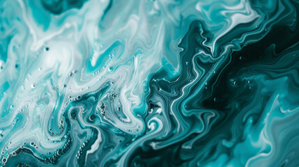 Abstract Teal Background with Flowing Movement, Generative AI Illustration