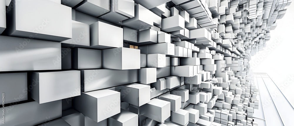 Poster abstract 3d cube structure.