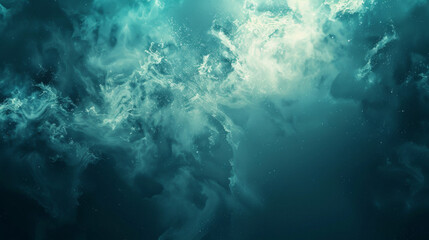 Naklejka premium Abstract Teal Background with Flowing Movement, Generative AI Illustration