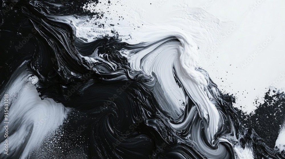 Poster dynamic abstract background with contrasting black and white textures and patterns, ideal for creati