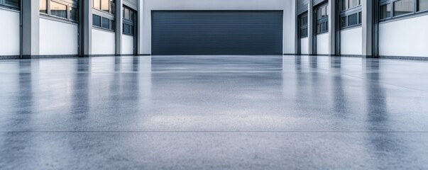 Spotless, polished garage floor with perfectly clean edges and corners