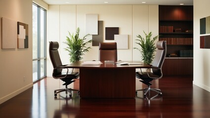 Empty meeting room in office. Modern office.