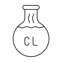 chlorine flask line icon vector. chlorine flask sign. isolated contour symbol black illustration