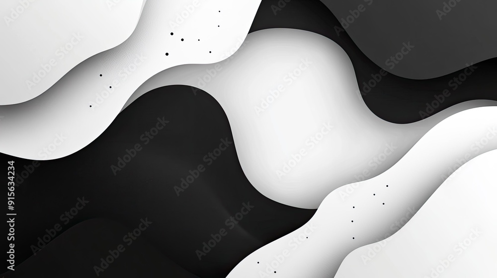 Aufkleber minimalist abstract background in white and black with geometric shapes and soft gradients