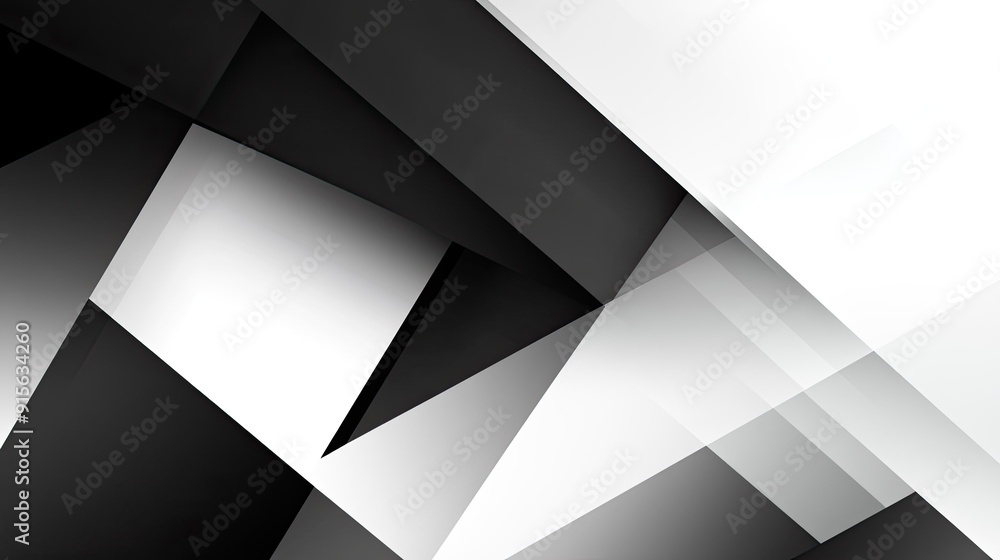 Aufkleber minimalist abstract background in white and black with geometric shapes and soft gradients