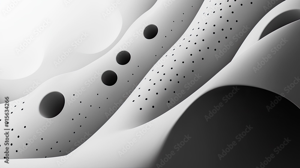 Aufkleber minimalist abstract background in white and black with geometric shapes and soft gradients