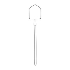 Vector hand drawn Shovel outline doodle icon. Shovel sketch illustration for print, web, mobile and infographics isolated on white background. Design element for graphic art