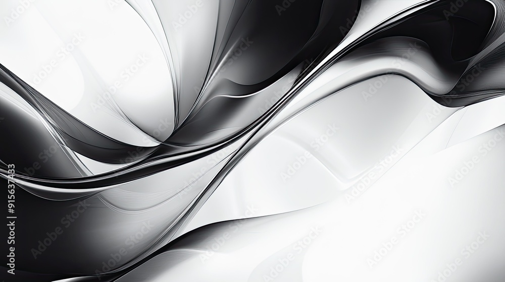 Poster sleek abstract design with sharp white and black contrasts, creating a sophisticated and edgy look
