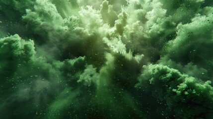 Obraz premium Vibrant Green Powder Explosion Against Black..