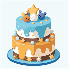 Cake for birthday, ceremony, event, celebration vector