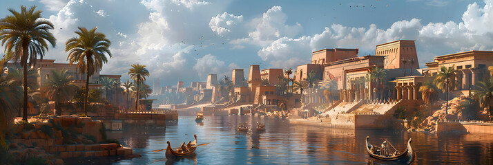 Visualize an archaeological reconstruction of a lost civilization, showing what the city might have looked like in its prime